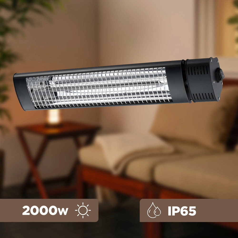 CALDO-IRB-NERO-2000-3 - Riscaldatori per Esterno ad Infrarossi